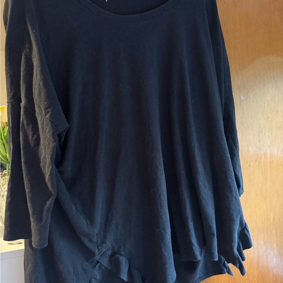 Garnet Hill Tops - Garnet Hill  Asymmetrical 3/4 Sleeve Tunic